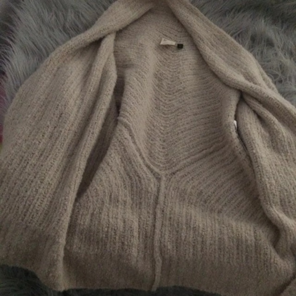 Anthropologie cream teddy cardigan sweater - Picture 2 of 3